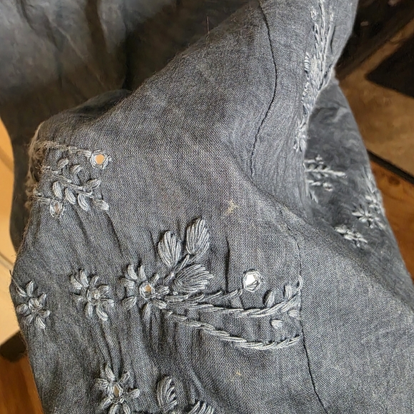 Juliet Dunn London Blue Embroidered Sleeveless Mini Dress - Picture 7 of 16